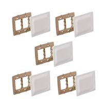 Kit 5 Placas 4X4 Cega Branco Com Suporte Zeffia Pial 680173