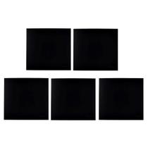 Kit 5 Placas 4x4 Cega Ebony Clean Preto Fosco + Suporte