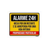 Kit 5 Placas Alarme 24 Horas Mexa Um Instante Se Arrependa