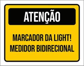 Kit 5 Placas Amarela Atenção Marcador Da Light 36X46