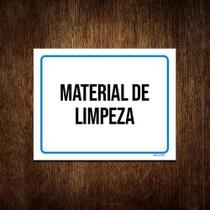 Kit 5 Placas Ambiente Sinalização Setor Material De Limpeza