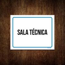 Kit 5 Placas Ambiente Sinalização Setor Sala Técnica