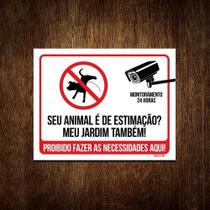 Kit 5 Placas Animal Estimação Jardim Proibido Fazer Coco - Sinalizo.Com