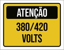 Kit 5 Placas Atenção 380 420 Volts 36X46