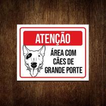 Kit 5 Placas Atenção Área Cães Grande Porte Pitbull