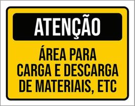 Kit 5 Placas Atenção Área Carga Descarga Materiais Amarela Kit 5 Placas Atenção Área Carga Descarga Materiais Amarela