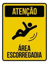 Kit 5 Placas Atenção Área Escorregadia Ícone 36X46