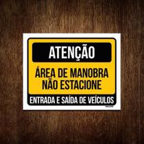 Kit 5 Placas - Atenção Área Manobra Não Estacione