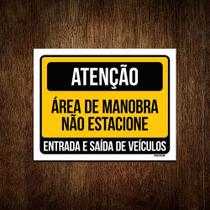 Kit 5 Placas - Atenção Área Manobra Não Estacione