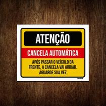 Kit 5 Placas Atenção Cancela Automática Aguarde Sua Vez