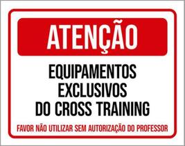 Kit 5 Placas Atenção Equipamentos Exclusivos Cross Training