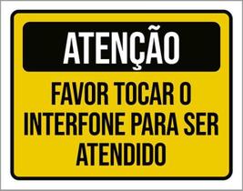 Kit 5 Placas Atenção Favor Tocar Interfone Ser Atendido