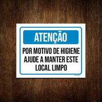 Kit 5 Placas Atenção Higiene Manter Este Local Limpo
