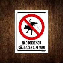 Kit 5 Placas Atenção Não Deixe Seu Cão Fer Xixi Aqui V