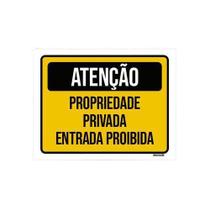 Kit 5 Placas Atenção Propriedade Privada Entrada Proibida