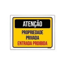 Kit 5 Placas Atenção Propriedade Privada Entrada Proibida