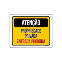 Kit 5 Placas Atenção Propriedade Privada Entrada Proibida