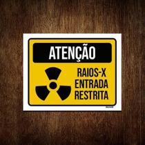 Kit 5 Placas Atenção Raios-X Entrada Restrita