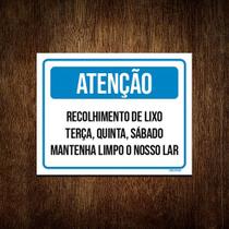 Kit 5 Placas Atenção Recolhimento De Lixo Mantenha Limpo