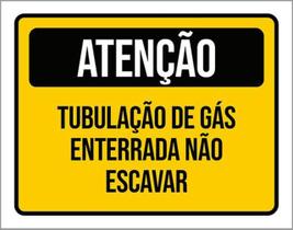 Kit 5 Placas Atenção Tubulação De Gás Enterrada Não Escavar Kit 5 Placas Atenção Tubulação De Gás Enterrada Não Escavar