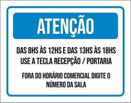 Kit 5 Placas Atenção Use Tecla Recepção Portaria 36X46