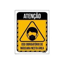 Kit 5 Placas Atenção Uso Obrigatório Mascara Nesta Área