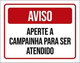 Kit 5 Placas Aviso Aperte Campainha Para Ser Atendido 36X46