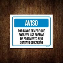 Kit 5 Placas Aviso Distanciamento Social Use Cartão