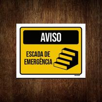 Kit 5 Placas Aviso Escada De Emergência