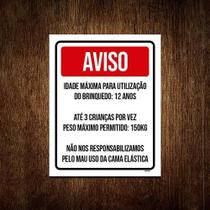Kit 5 Placas Aviso Idade Máxima Brinquedo Ml3833