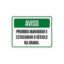 Kit 5 Placas Aviso Proibido Manobrar Estacionar Na Grama
