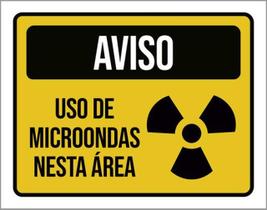 Kit 5 Placas Aviso Uso De Microondas Nesta Área 36X46