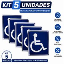 Kit 5 Placas Cadeirante Acessibilidade Deficiente PCD Kit 5 Placas Cadeirante Acessibilidade Deficiente PCD
