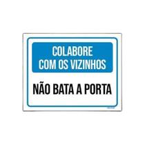 Kit 5 Placas Colabore Com Vizinhos Não Bata Porta