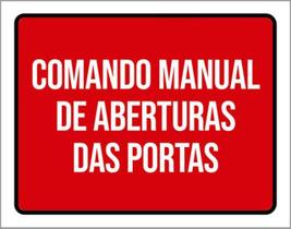 Kit 5 Placas Comando Manual Abertura Portas 36X46