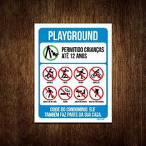 Kit 5 Placas - Condomínio Playground Crianças