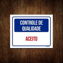 Kit 5 Placas Controle De Qualidade Aceito