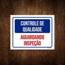 Kit 5 Placas Controle De Qualidade Aguardando Inspeção