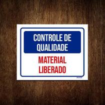 Kit 5 Placas Controle De Qualidade Material Liberado