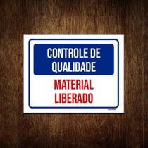 Kit 5 Placas Controle De Qualidade Material Liberado Kit 5 Placas Controle De Qualidade Material Liberado