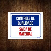 Kit 5 Placas Controle De Qualidade Saída De Material