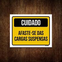 Kit 5 Placas Cuidado Afaste-Se Das Cargas Suspensas