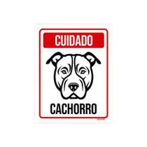 Kit 5 Placas Cuidado Cachorro Pitbull