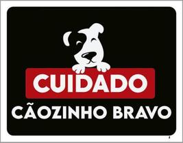 Kit 5 Placas Cuidado Cãozinho Bravo Sorriso 36X46