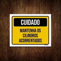 Kit 5 Placas Cuidado Mantenha Cilindros Acorrentados