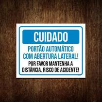 Kit 5 Placas Cuidado Portão Automático Abertura Lateral