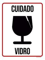 Kit 5 Placas Cuidado Vidro Frágil Ícone 36X46