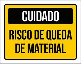 Kit 5 Placas De Cuidado Risco Queda Material 36X46