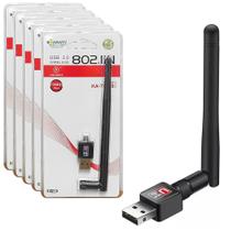 Kit 5 Placas de Rede Wireless sem Fio 2.4Ghz USB Anatel Kapbom Revenda Atacado