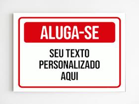 kit 5 placas de sinalização aluga-se personalizada mdf